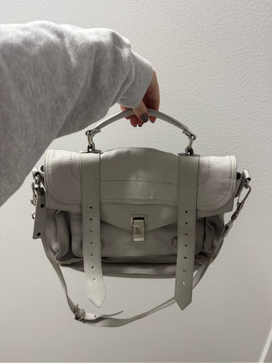 Proenza Schouler Handbags - Proenza Schouler PS1 Small Satchel in Light Gray Leather